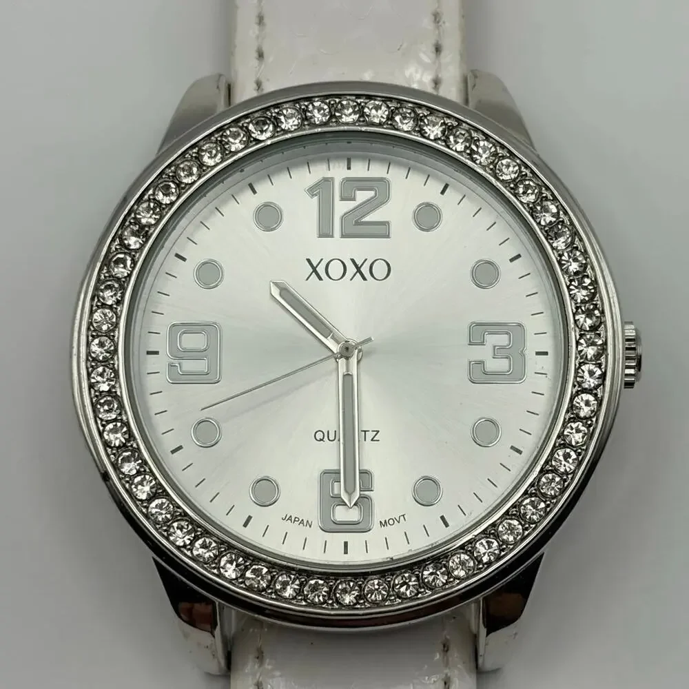 Silver & White XOXO Watch